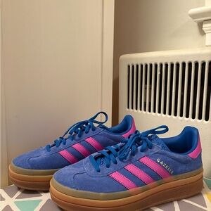 Adidas Gazelle Blue with Pink Accents